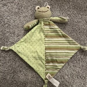 Maison Chic Green Frog Security Blanket Knotted Corners Lovey
